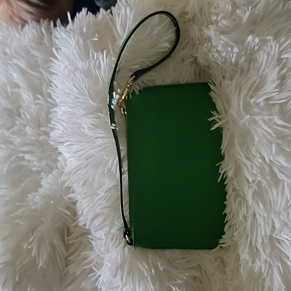 MK Green Leather Wristlet - Picture 2 of 5